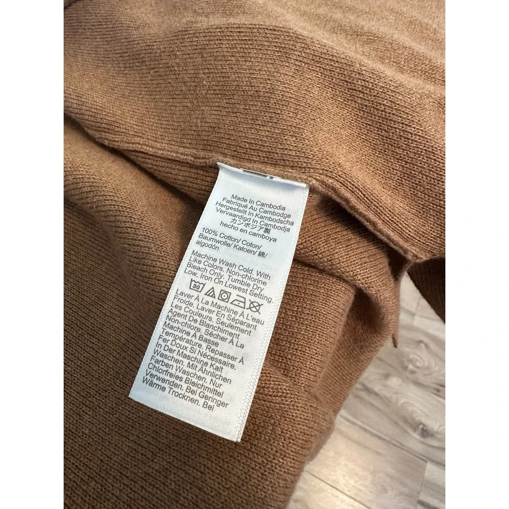 J. Crew Cotton Open Tan Cardigan | Size Medium Petite